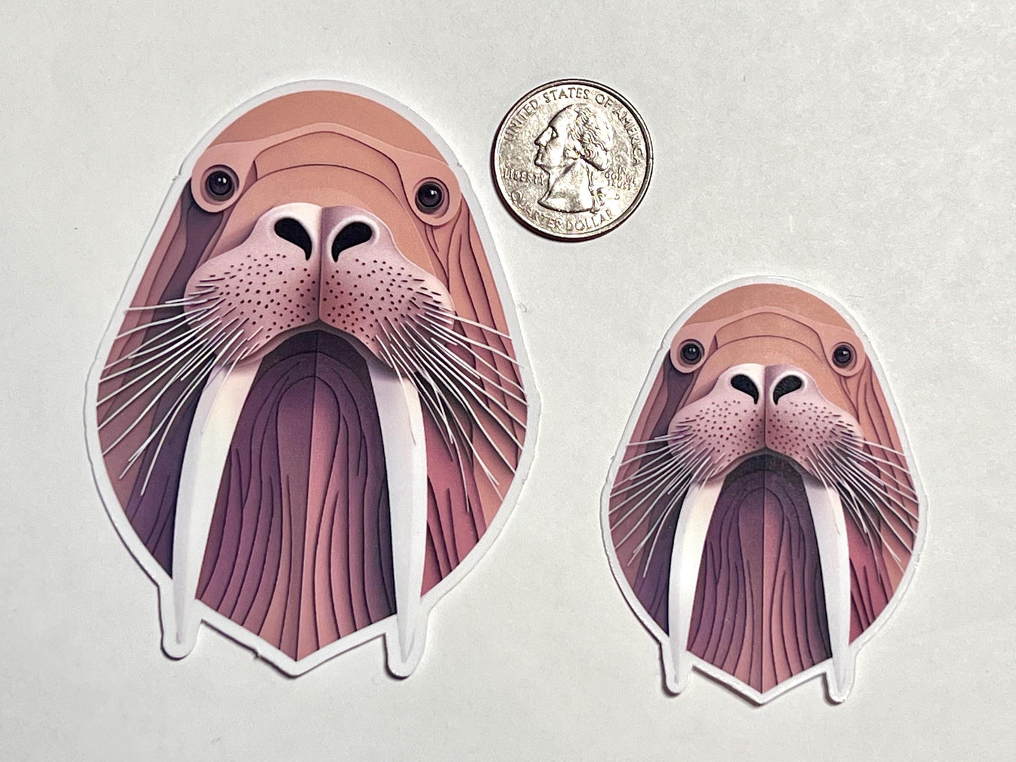 Geometric Walrus Head Vinyl Sticker image 2