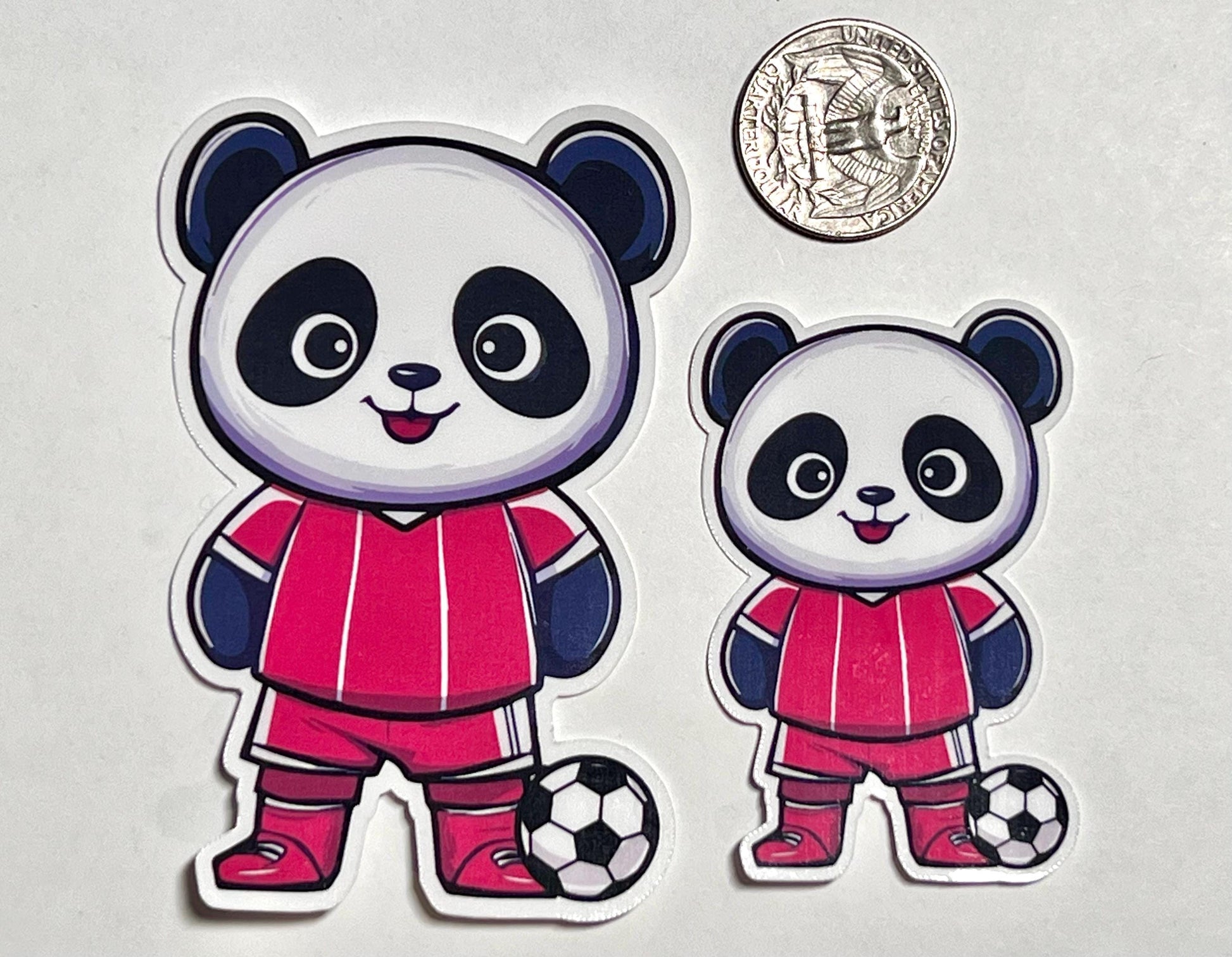 Panda Soccer Vinyl Sticker image 2