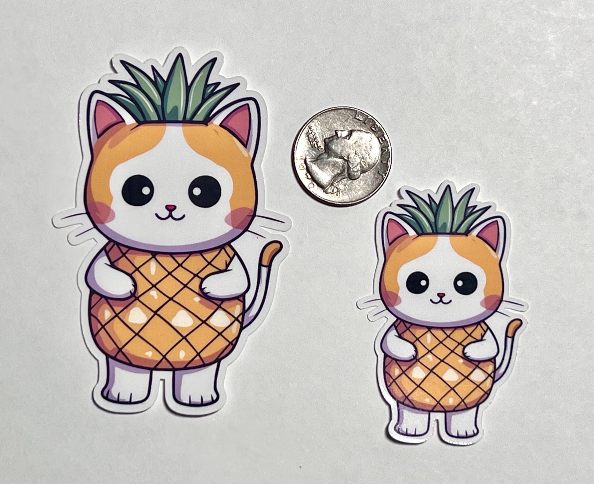 Pineapple Cat Vinyl Sticker image 2
