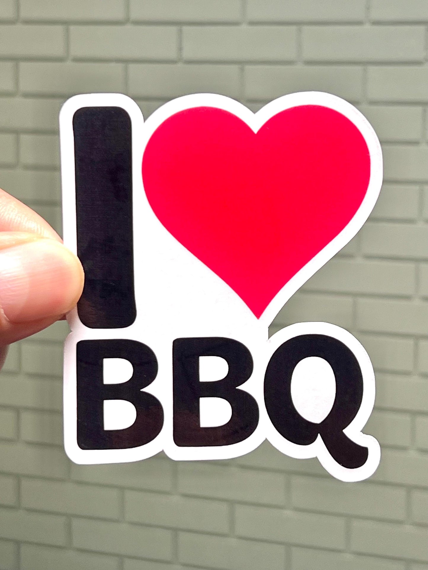 I Heart BBQ Vinyl Sticker