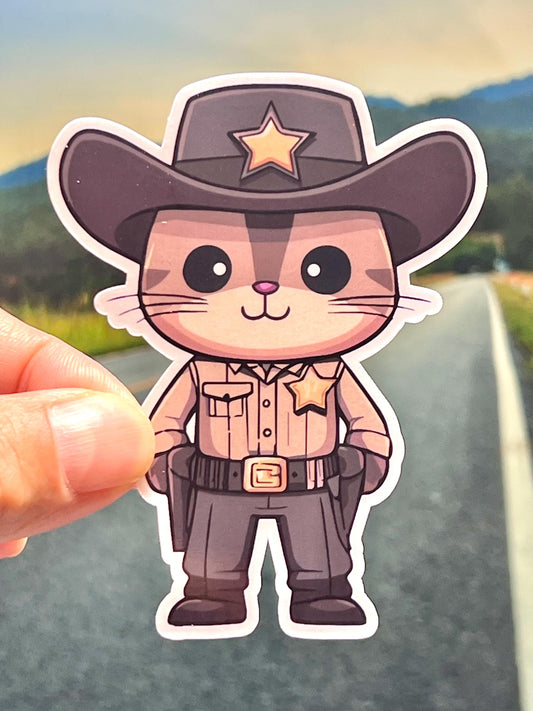 Sheriff Cat Sticker | Western States Sheriff Cat Sticker | Longmire Cat | Law Enforcement