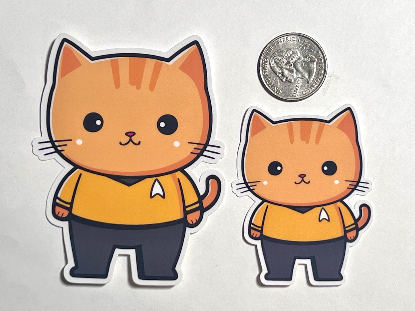 Star Cat Yellow Shirt Vinyl Sticker image 2