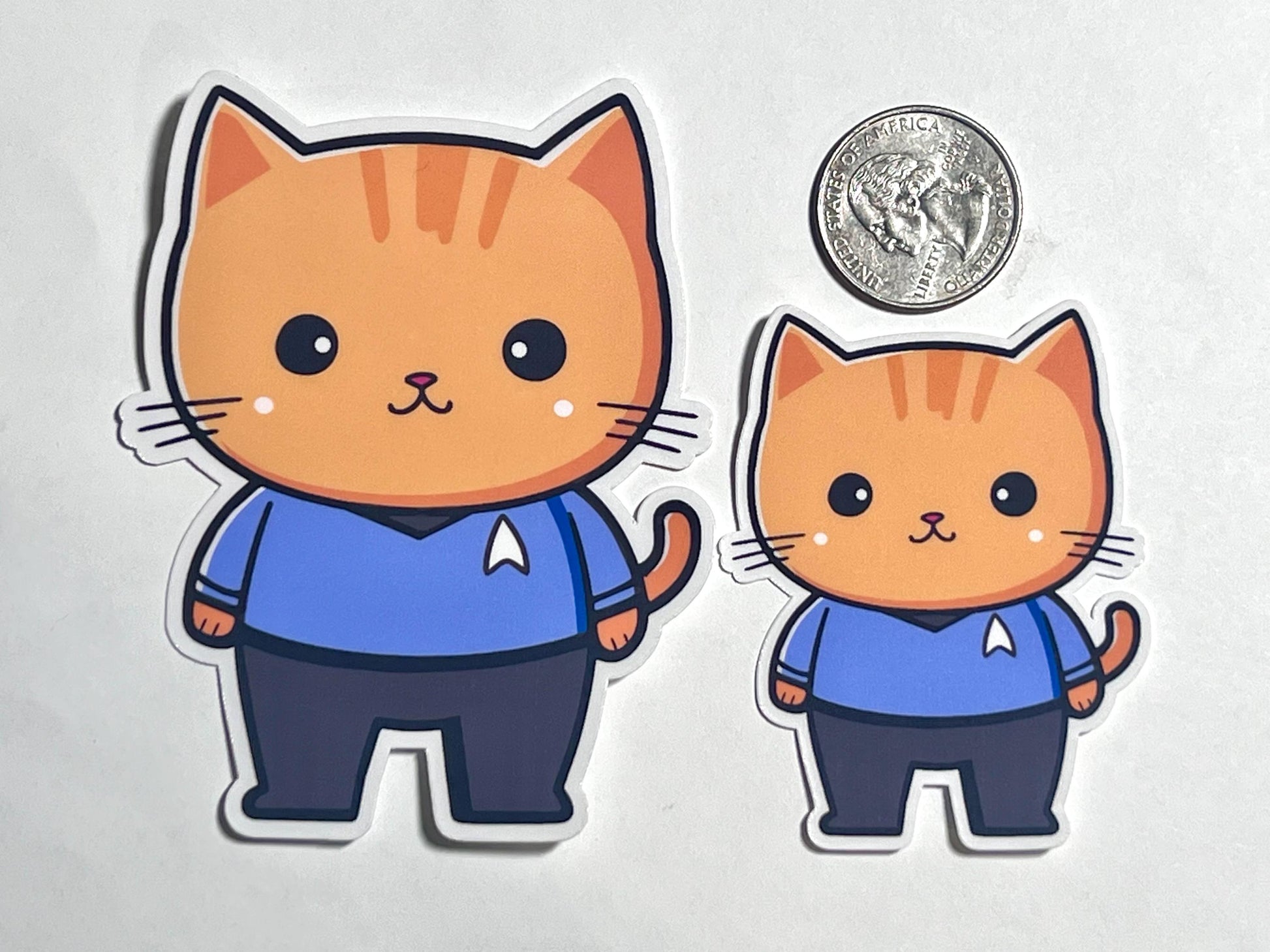 Retro Sci Fi Star Cat Vinyl Sticker image 2