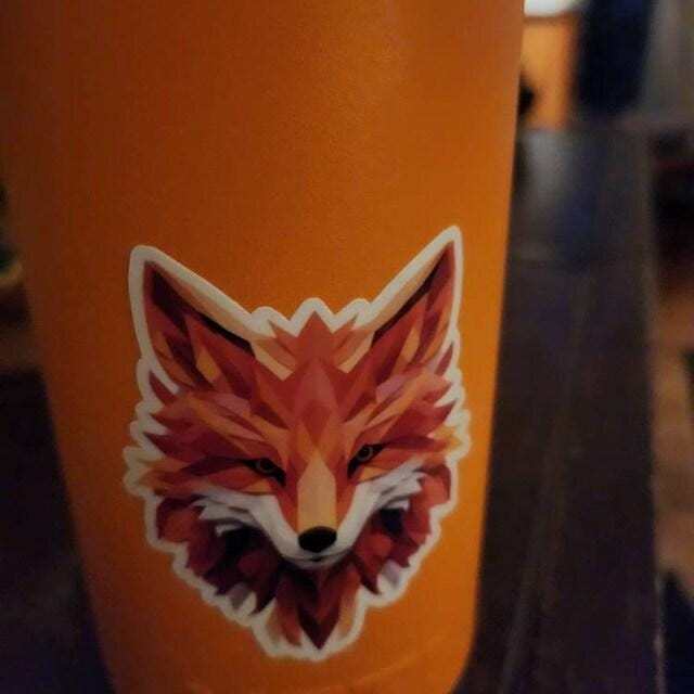 Geometric Fox Head Vinyl Sticker image 3