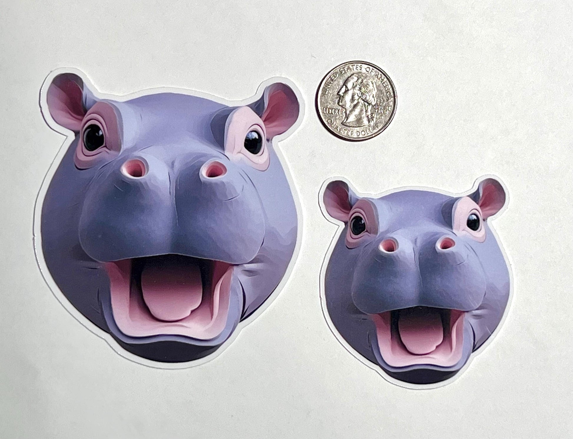 Pygmy Hippo Head Vinyl Sticker image 2