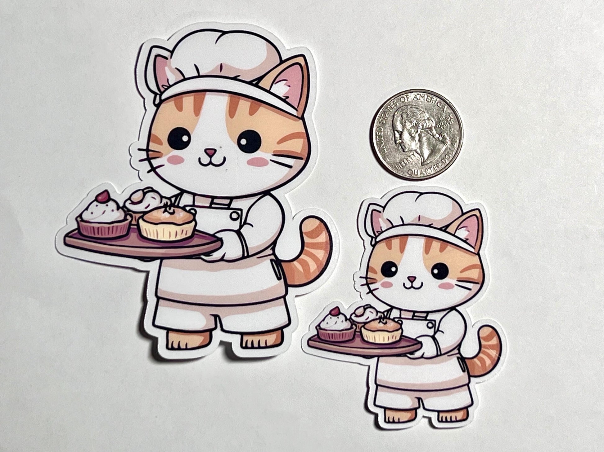 Pastry Chef Cat Vinyl Sticker image 2