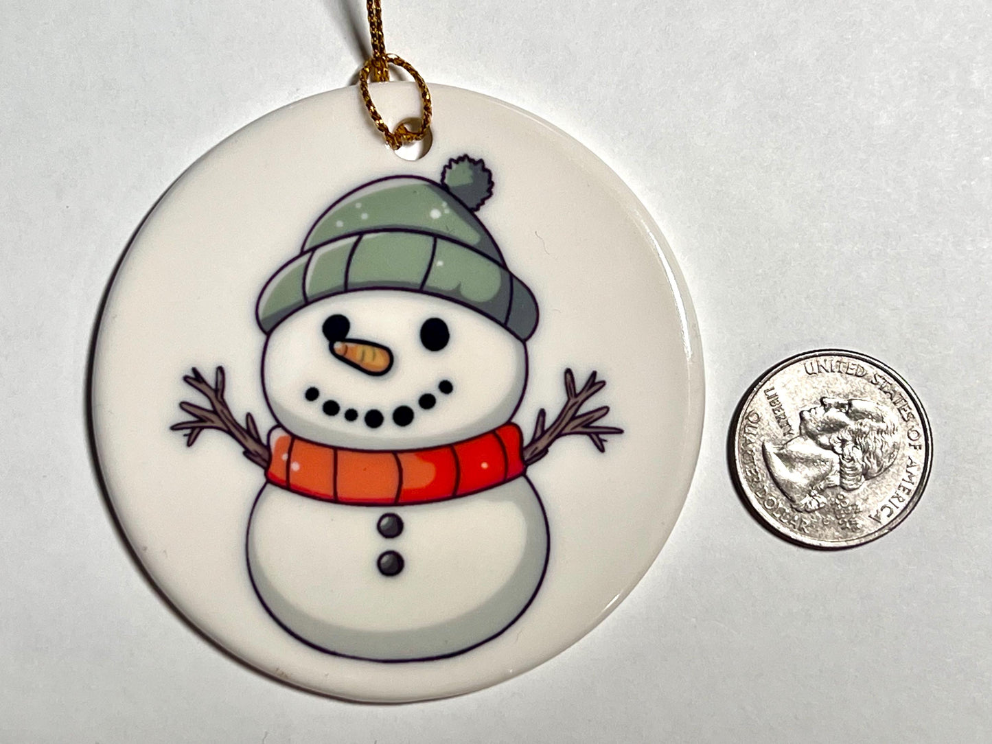 Snowman Ceramic Christmas Ornament | Design Snowman Ornament | Christmas Tree Decoration | Stocking Stuffer | Snow Days image 2