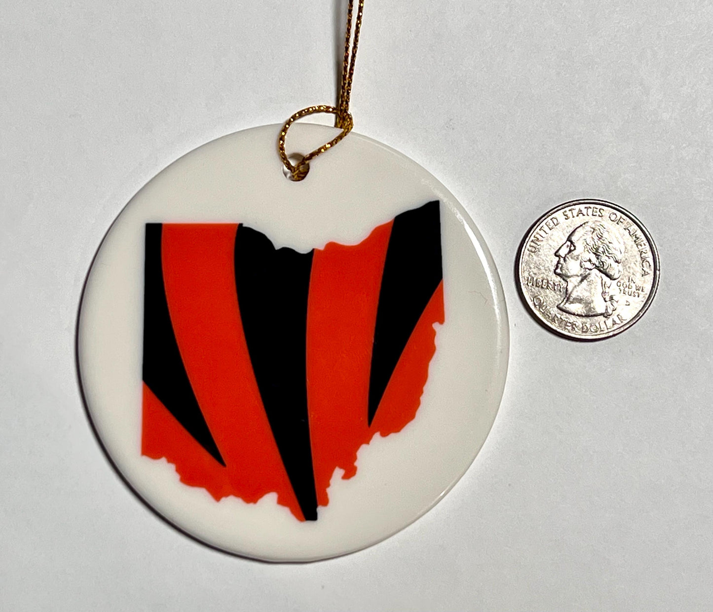 Ohio Bengals Ceramic Ornament: Cincinnati Orange and Black Football Fan Gift image 2