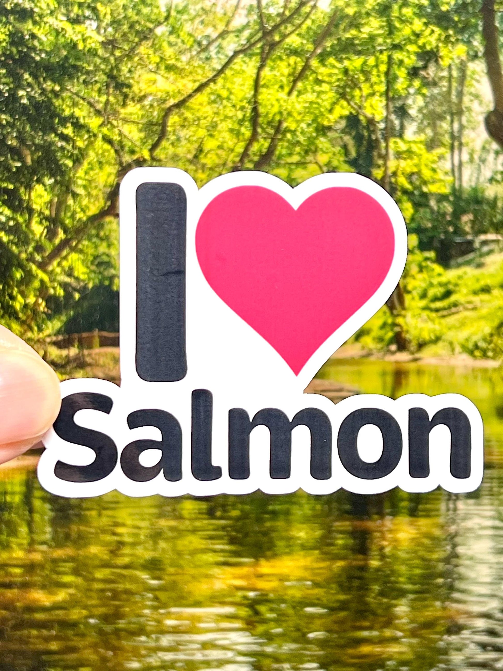 I Heart Salmon Vinyl Sticker
