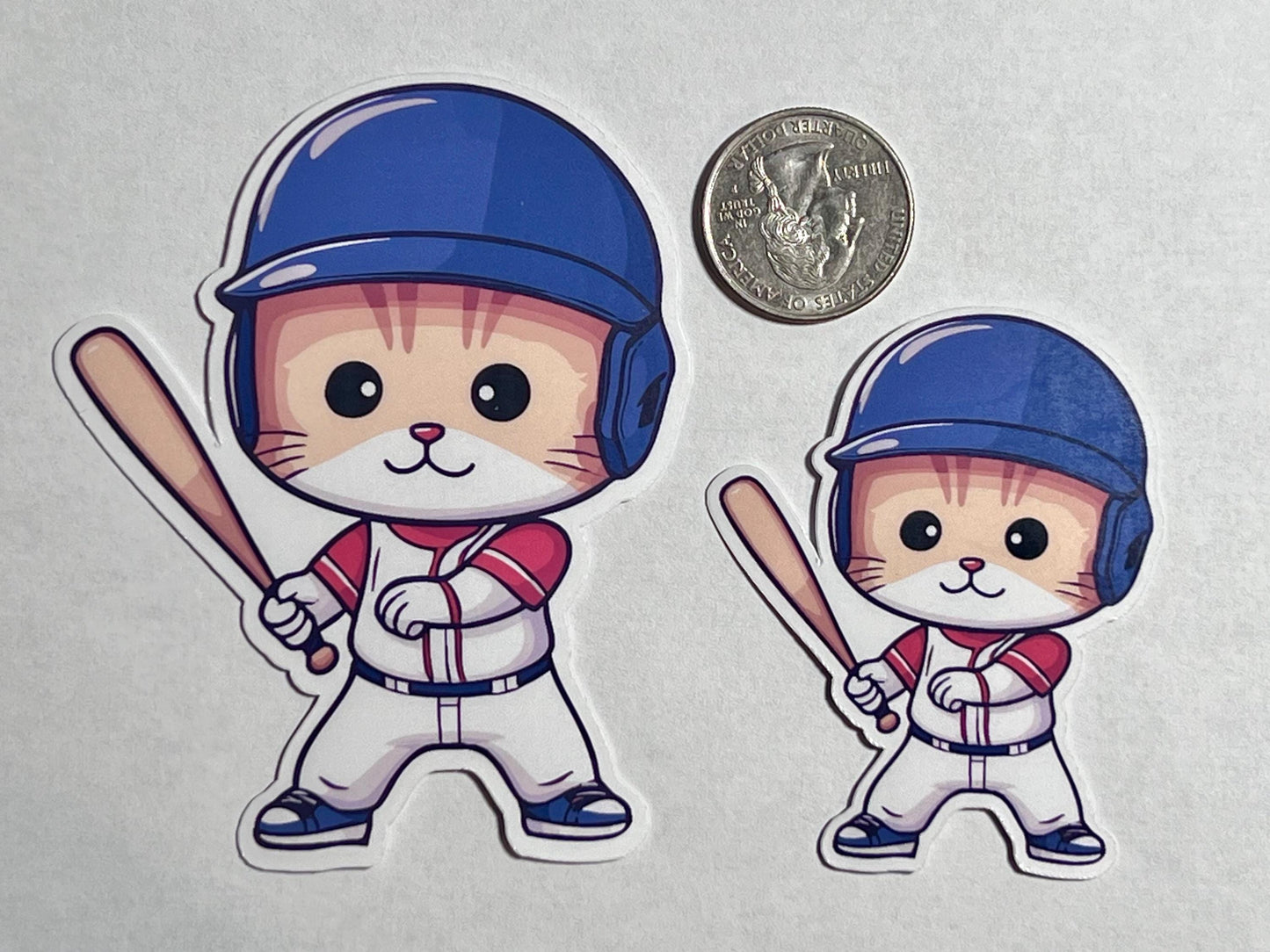 Baseball Cat Batter Vinyl Sticker image 2