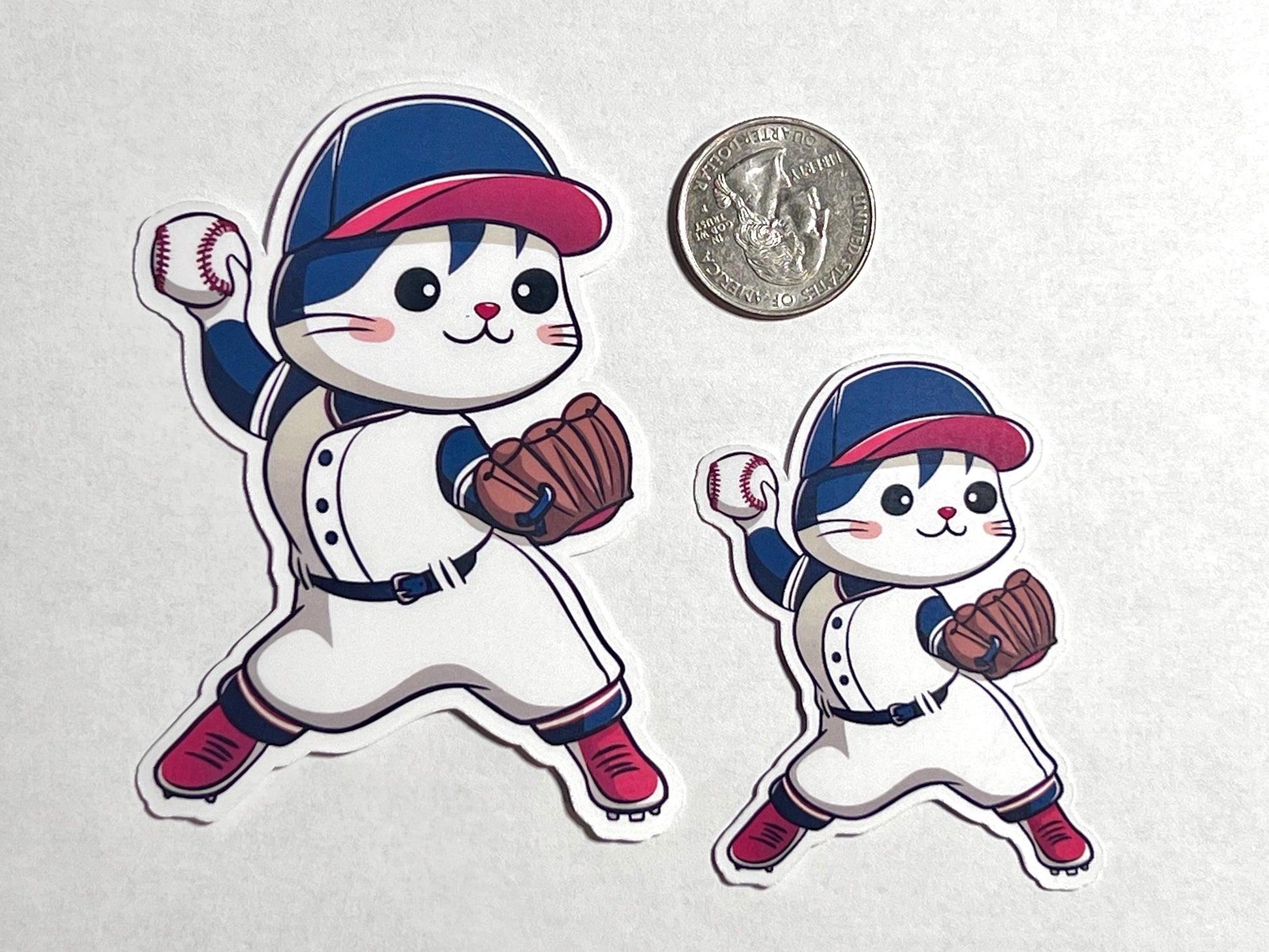 Baseball Cat Pitcher Vinyl Sticker image 2