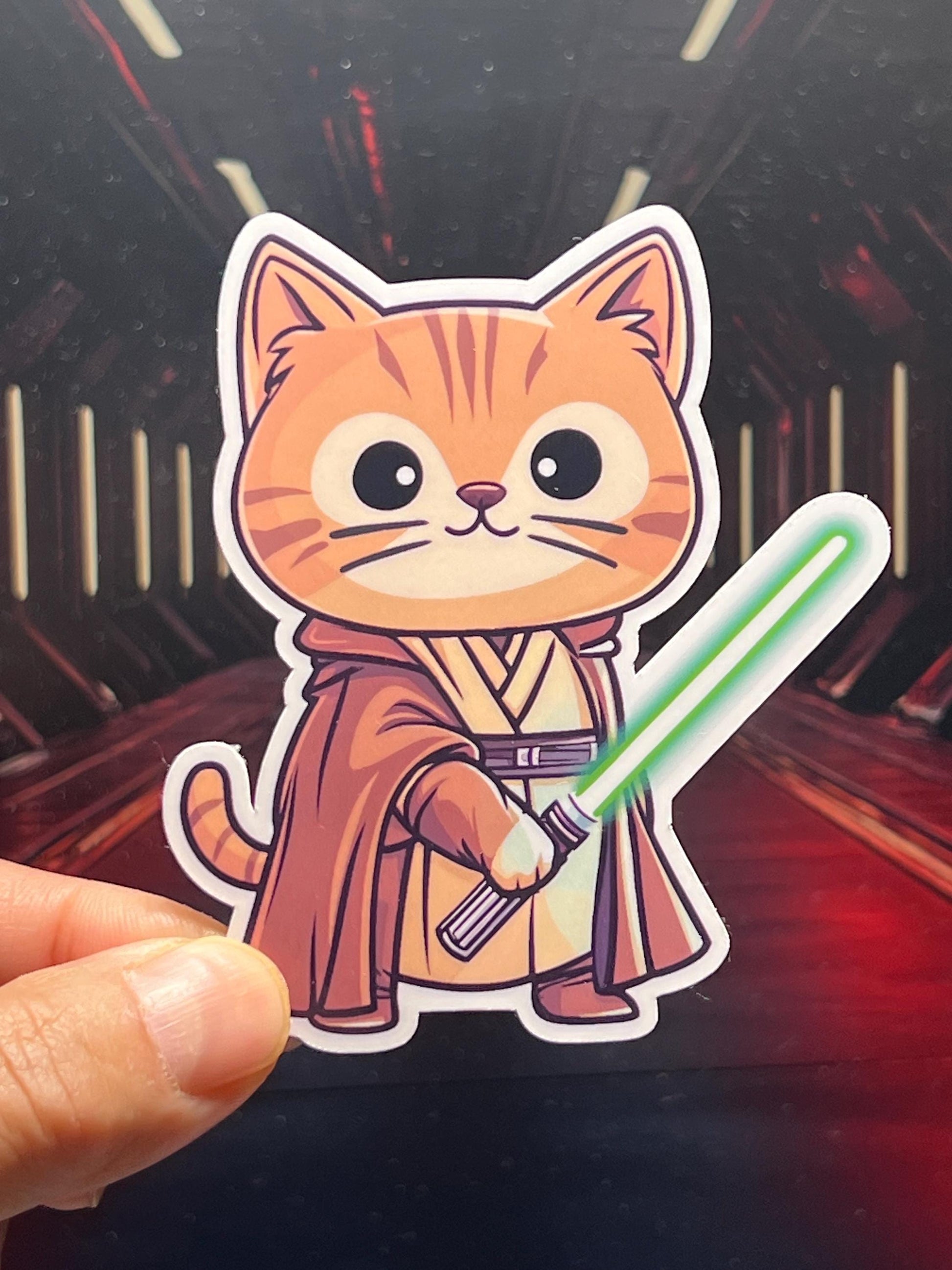 Star Cat Knight Vinyl Sticker image 2