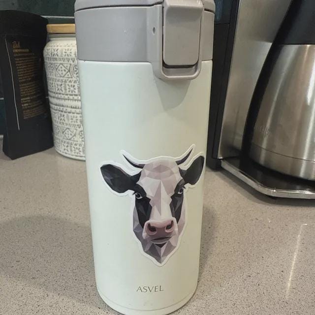 Geometric Holstein Cow Vinyl Sticker image 3