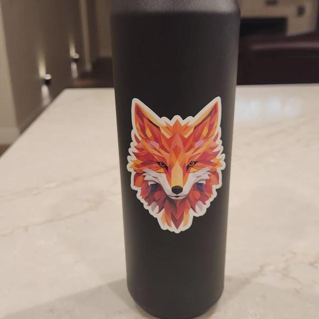 Geometric Fox Head Vinyl Sticker image 4