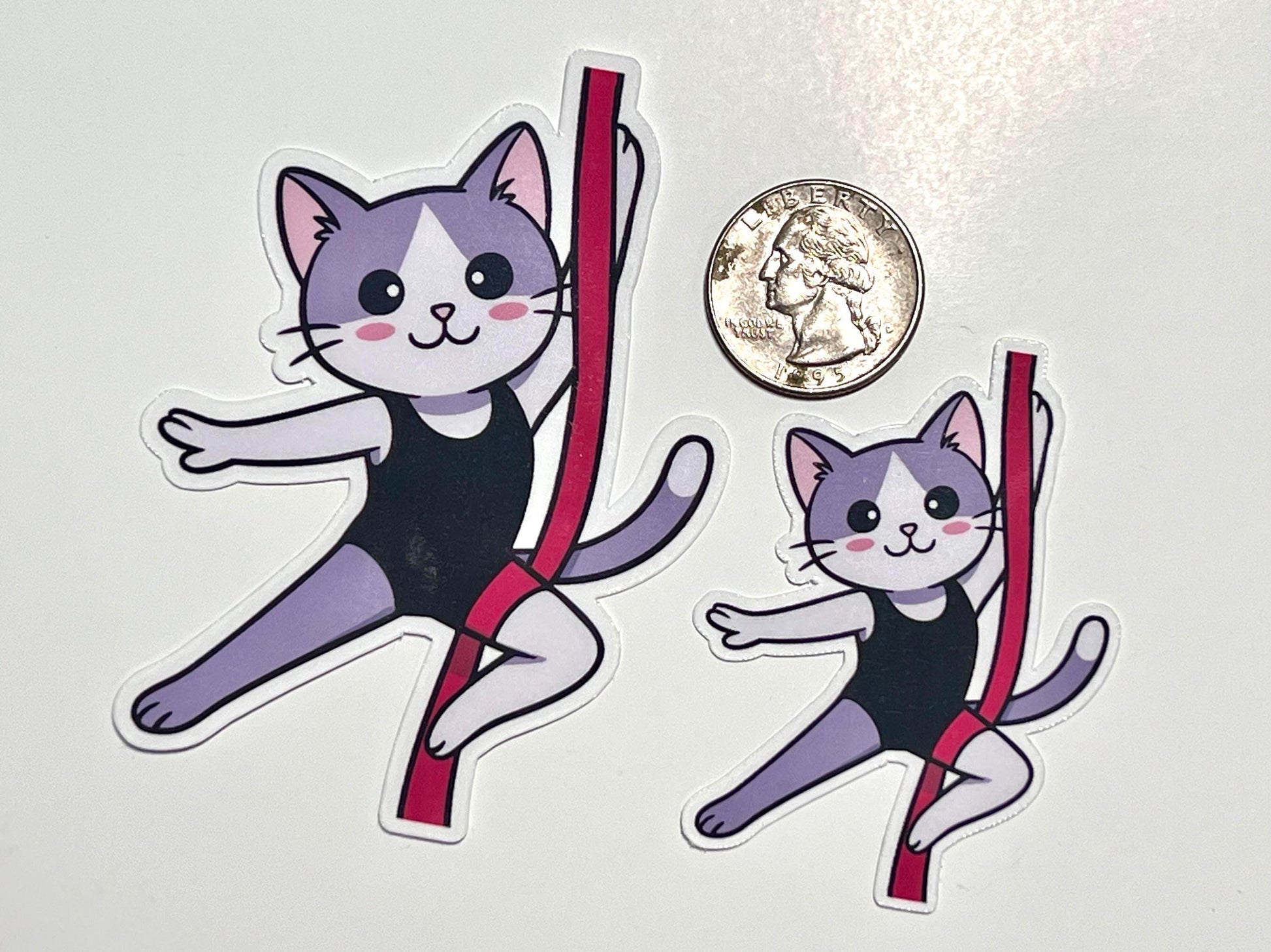 Aerial Silks Cat Vinyl Sticker image 2