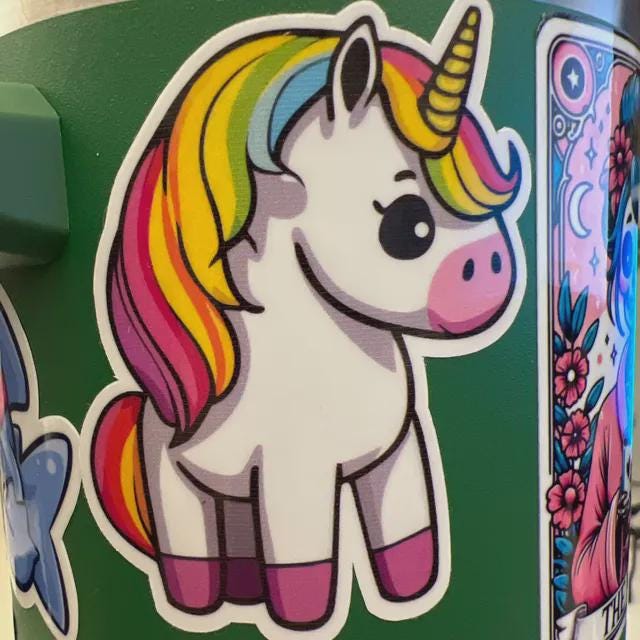 Rainbow Unicorn Vinyl Sticker image 4
