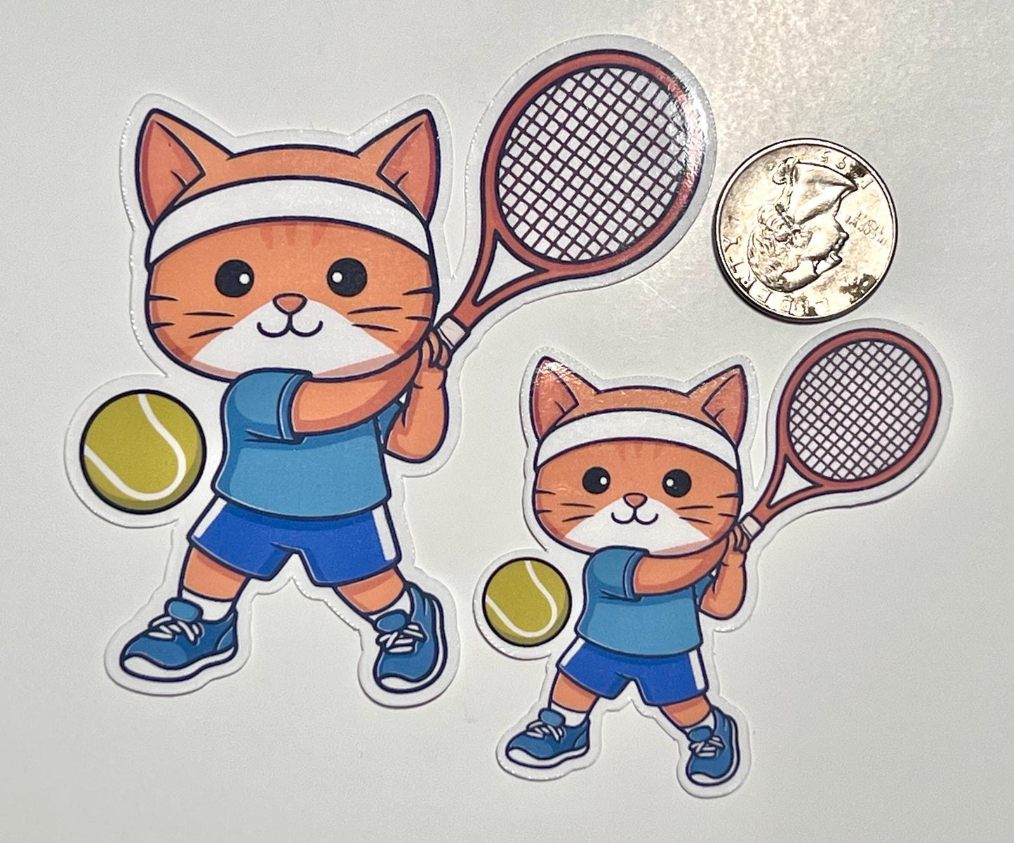 Tennis Cat Vinyl Sticker image 2