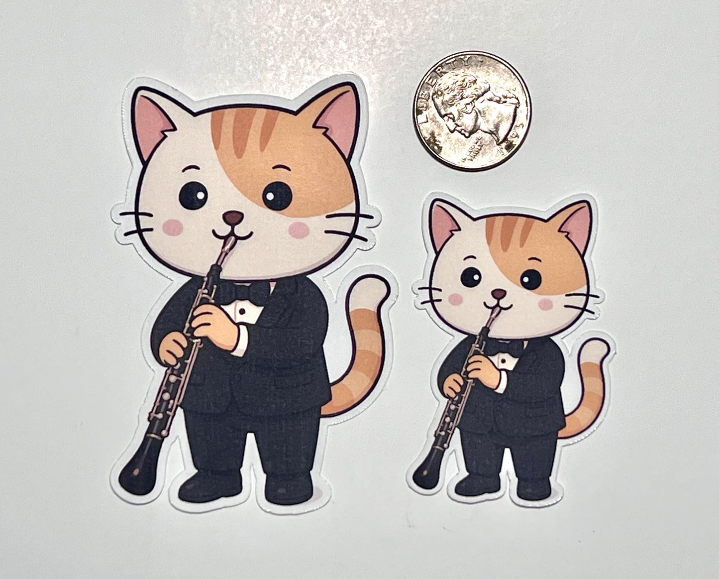 English Horn Cat Vinyl Sticker image 2