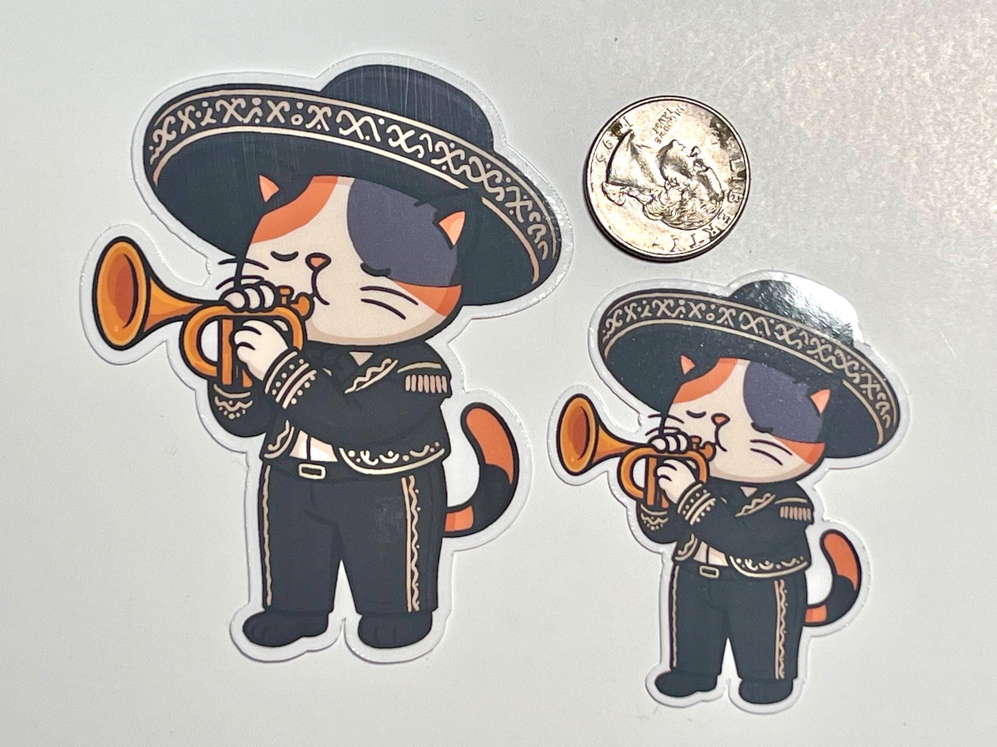 Mariachi Cat Vinyl Sticker image 2
