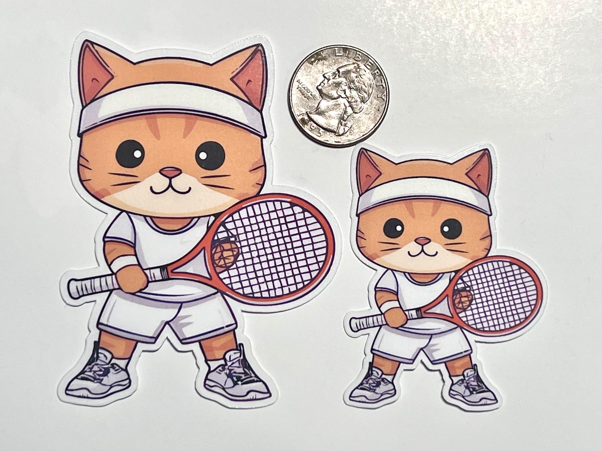 Tennis Cat Vinyl Sticker image 2