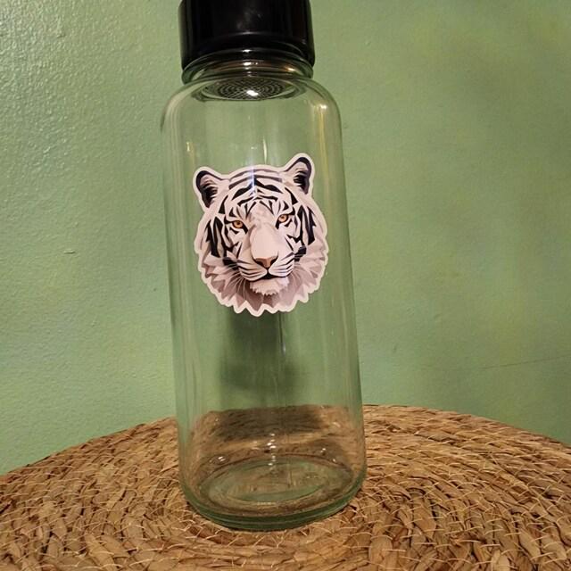 Geometric White Tiger Vinyl Sticker image 4