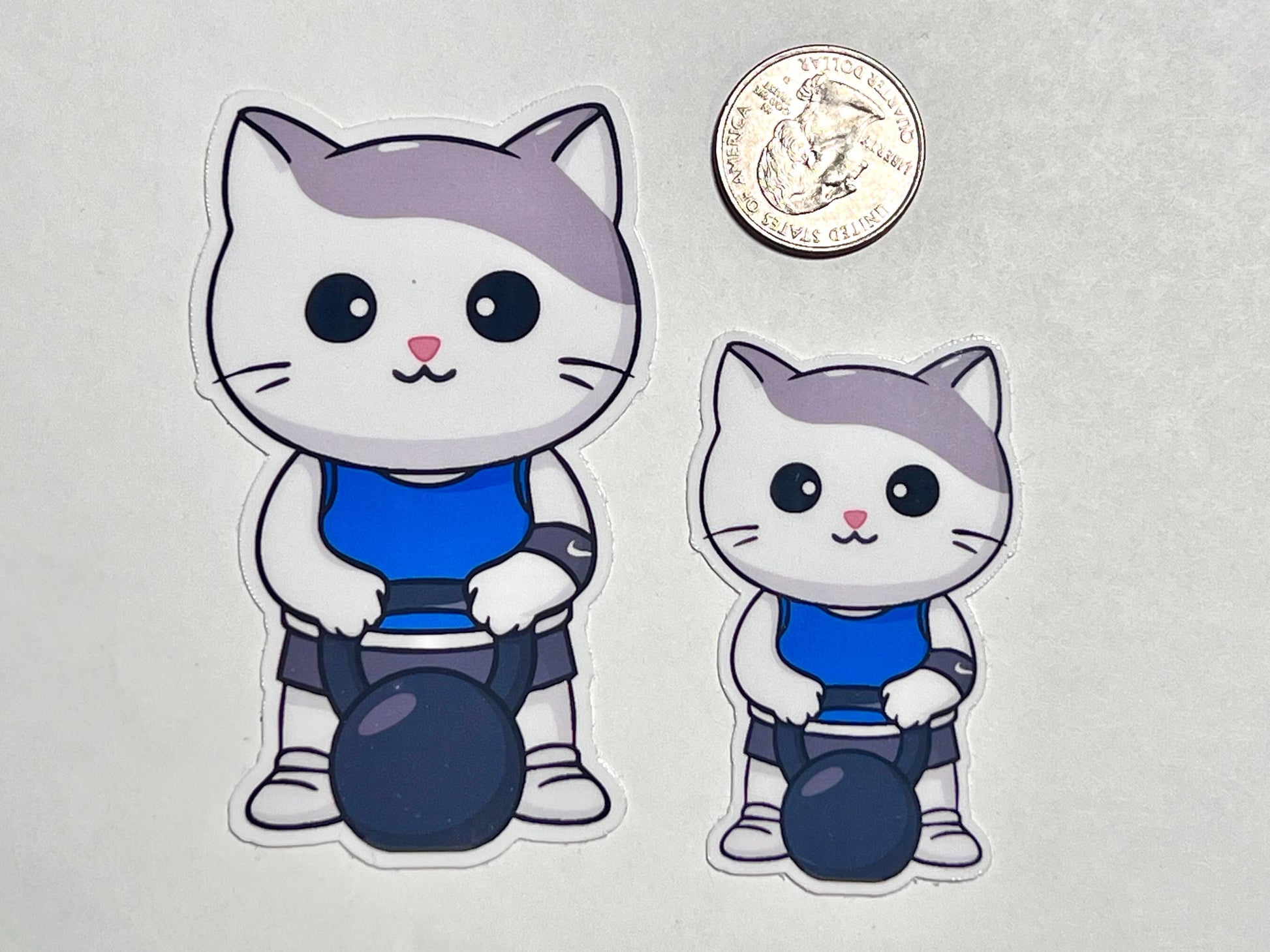 Kettlebell Cat Vinyl Sticker image 2