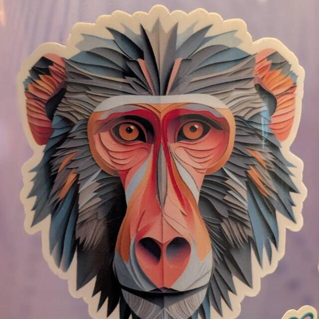 Baboon Head Vinyl Sticker image 3