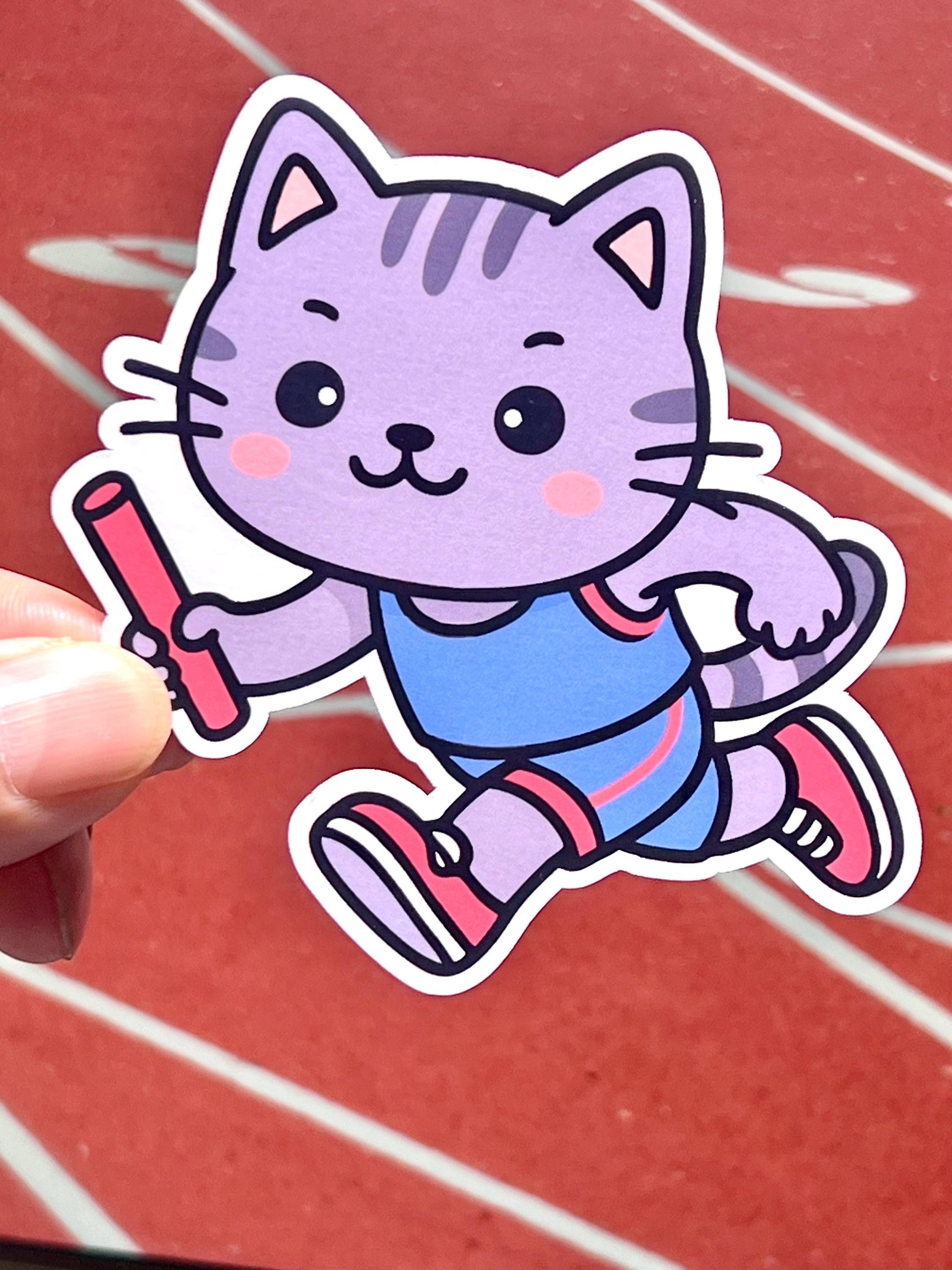 Track Relay Cat Vinyl Sticker