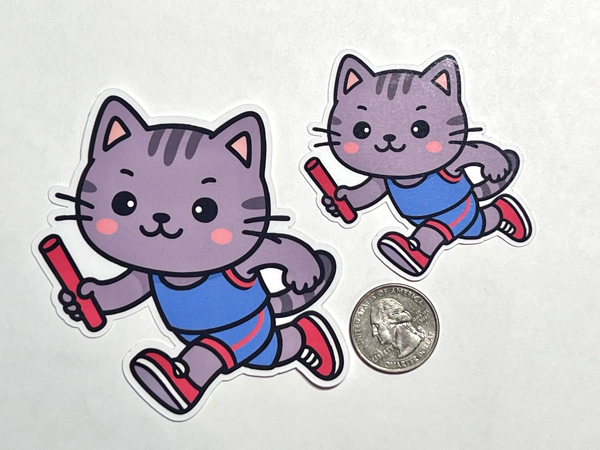 Track Relay Cat Vinyl Sticker image 2