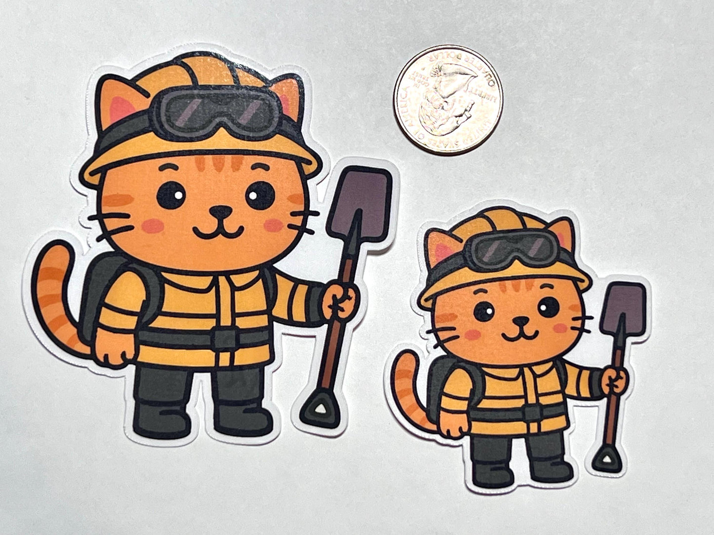 Wildland Firefighter Cat Vinyl Sticker image 2