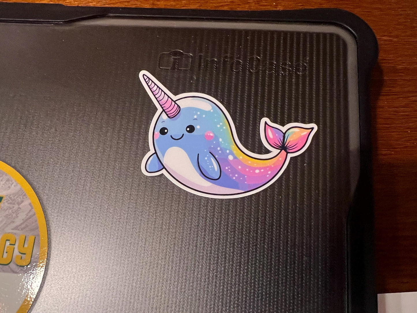 Rainbow Narwhal Vinyl Sticker image 3