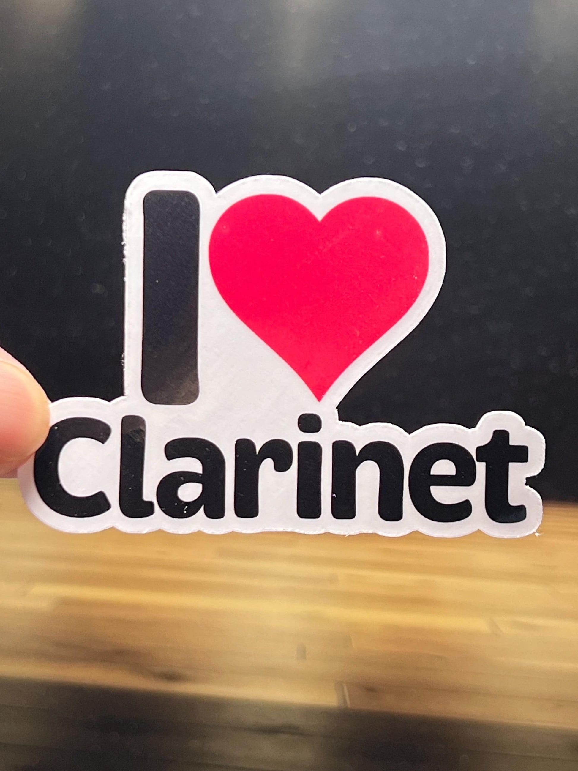 I Heart Clarinet Vinyl Sticker
