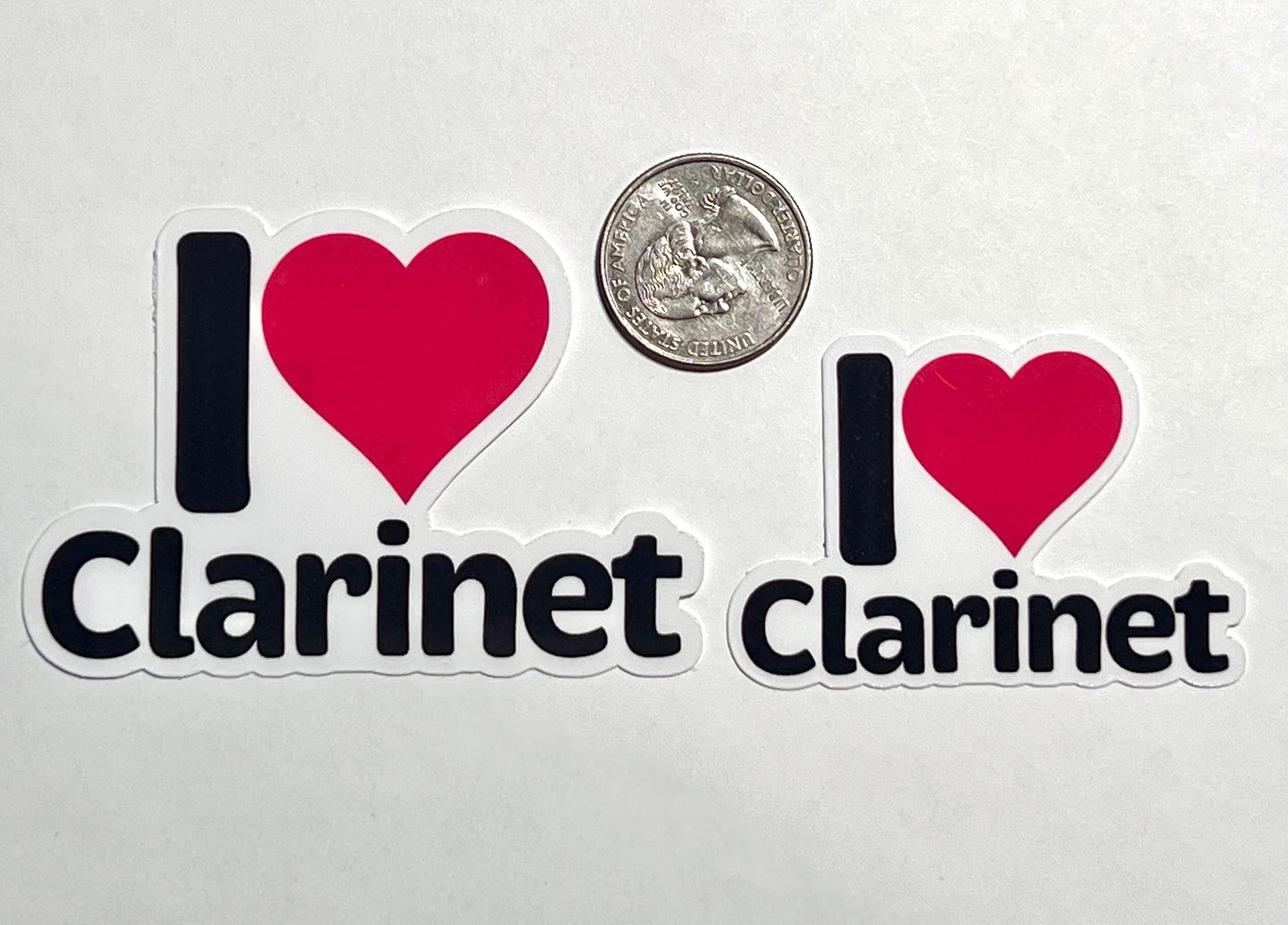 I Heart Clarinet Vinyl Sticker image 2