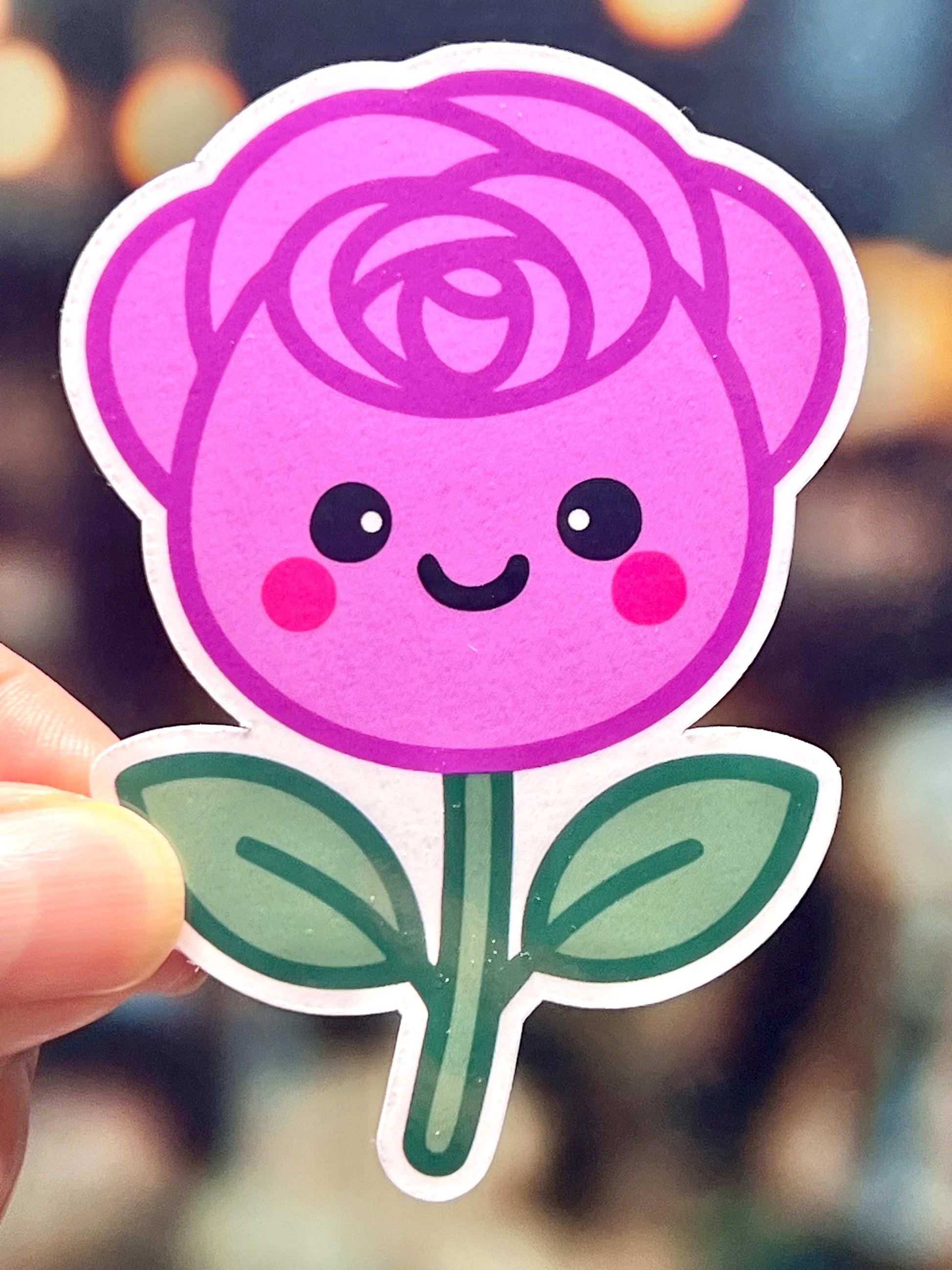 Pink Rose Vinyl Sticker