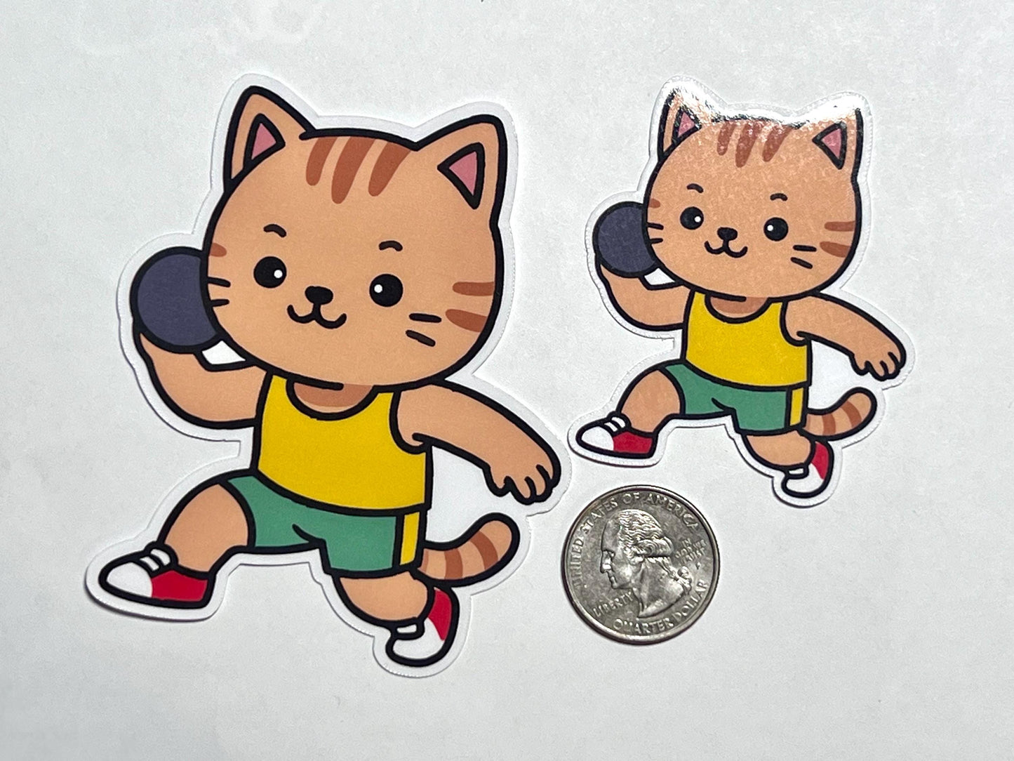 Shot Put Cat Vinyl Sticker image 2