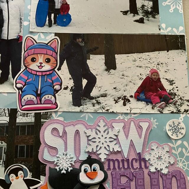 Sledding Cat Vinyl Sticker image 3