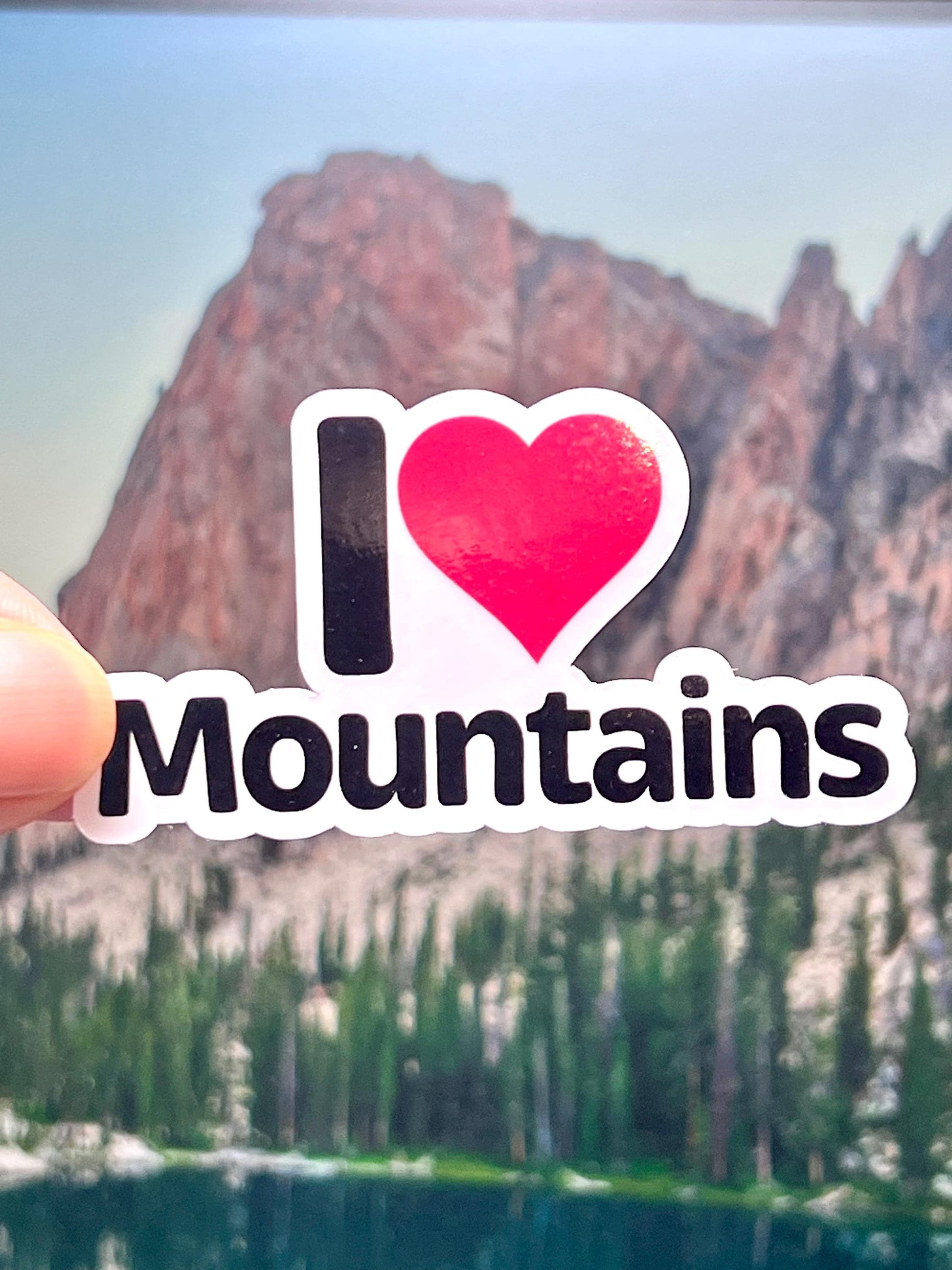 I Love Mountains Vinyl Sticker