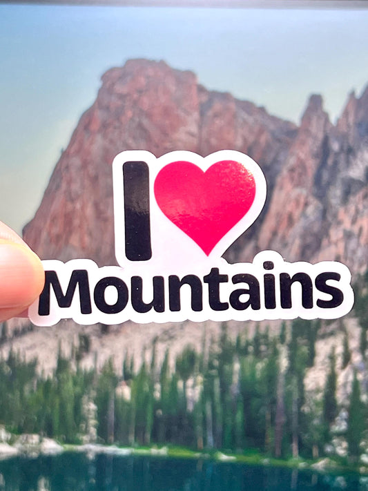 I Love Mountains Vinyl Sticker