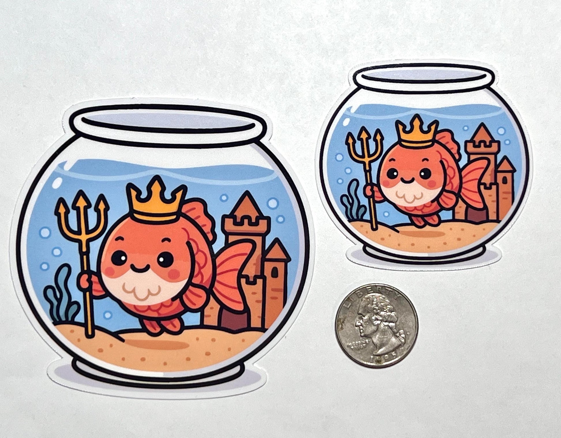 Poseidon/Neptune Goldfish Vinyl Sticker image 2
