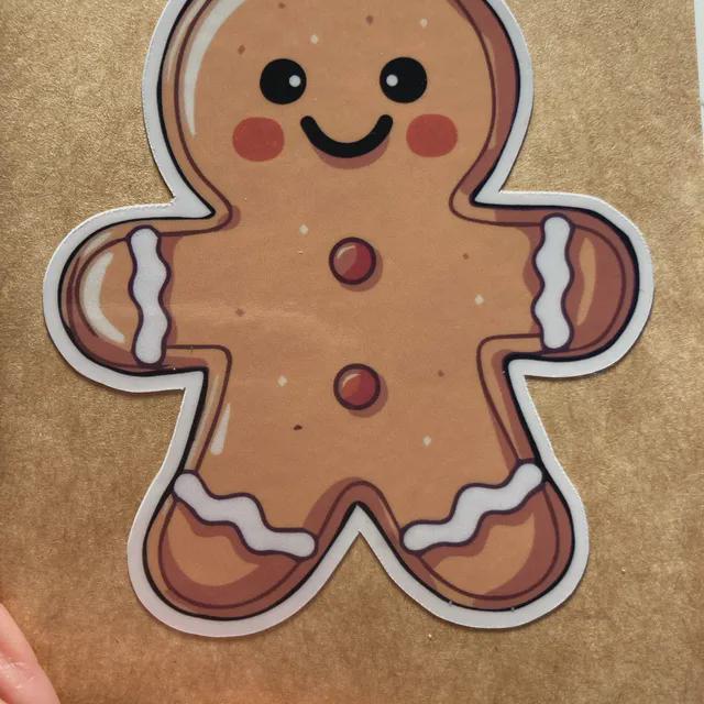 Gingerbread Man Vinyl Sticker image 3