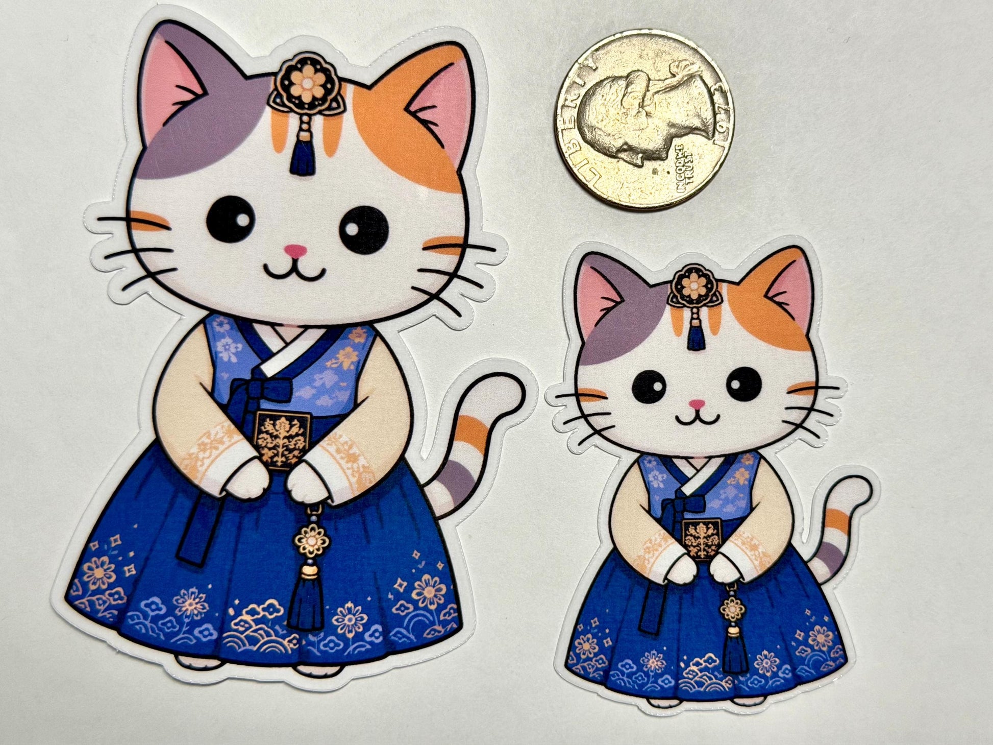 Korean Hanbok Cat Vinyl Sticker image 2