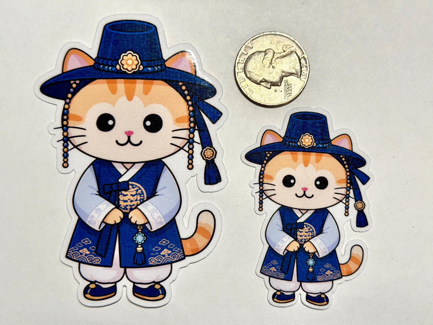 Korean Hanbok Male Cat Vinyl Sticker image 2