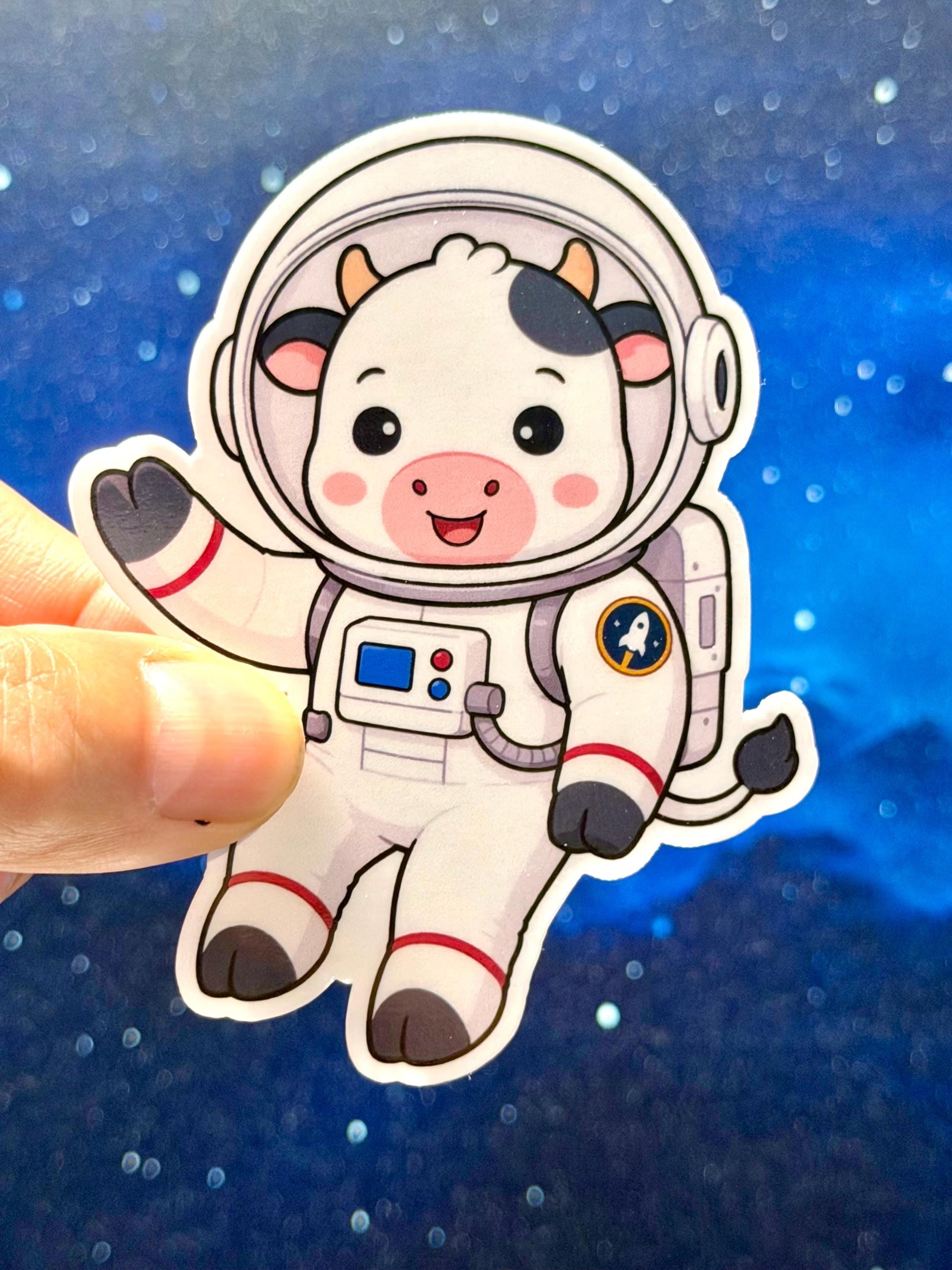 Astronaut Cow Vinyl Sticker