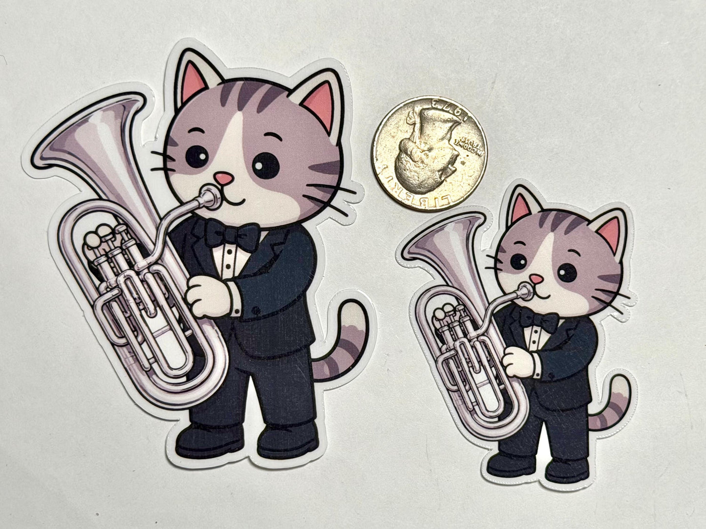 Euphonium Cat Vinyl Sticker image 2