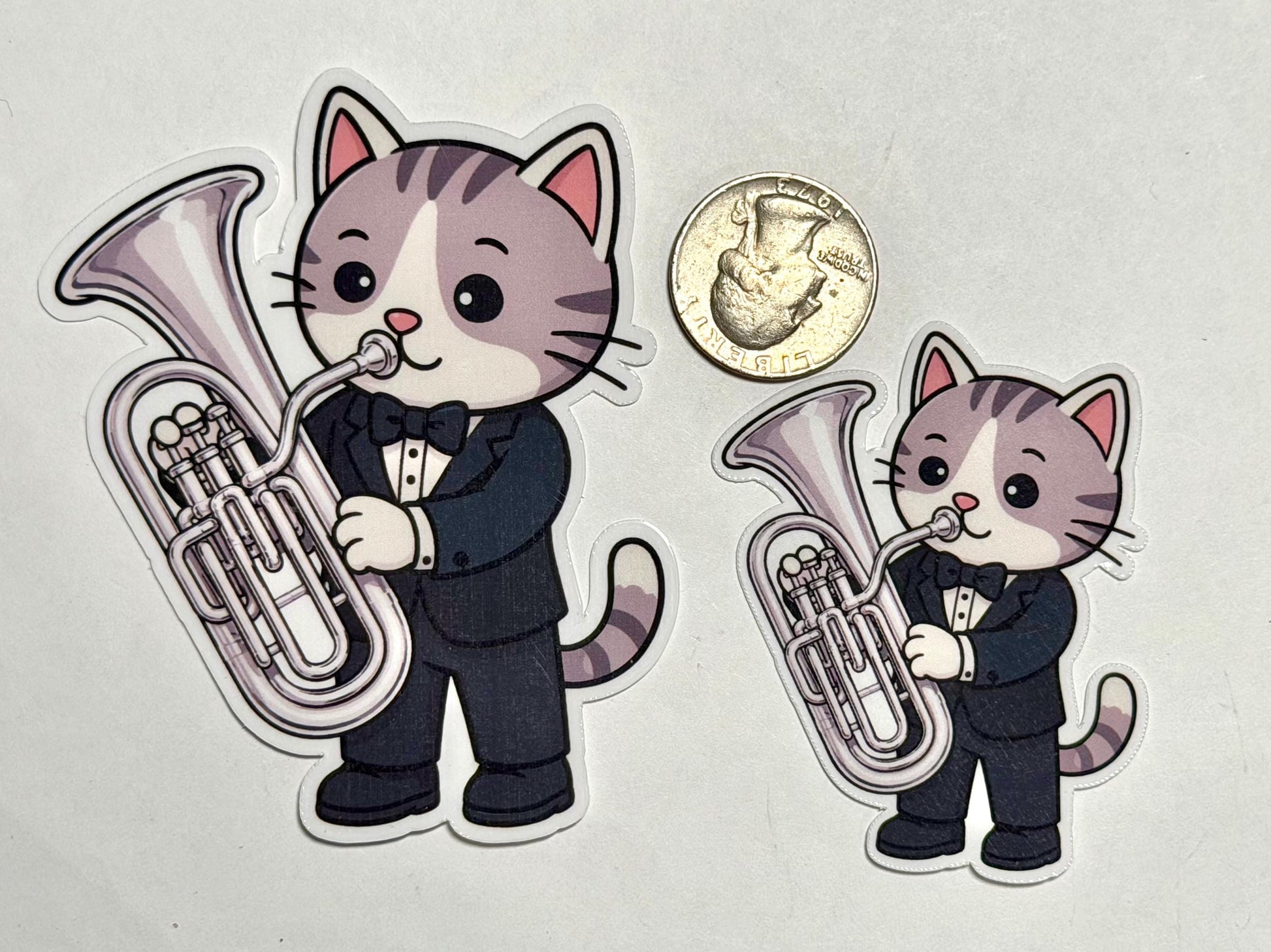 Euphonium Cat Vinyl Sticker image 2