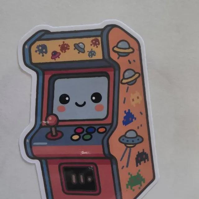 Retro Arcade Machine Vinyl Sticker image 3