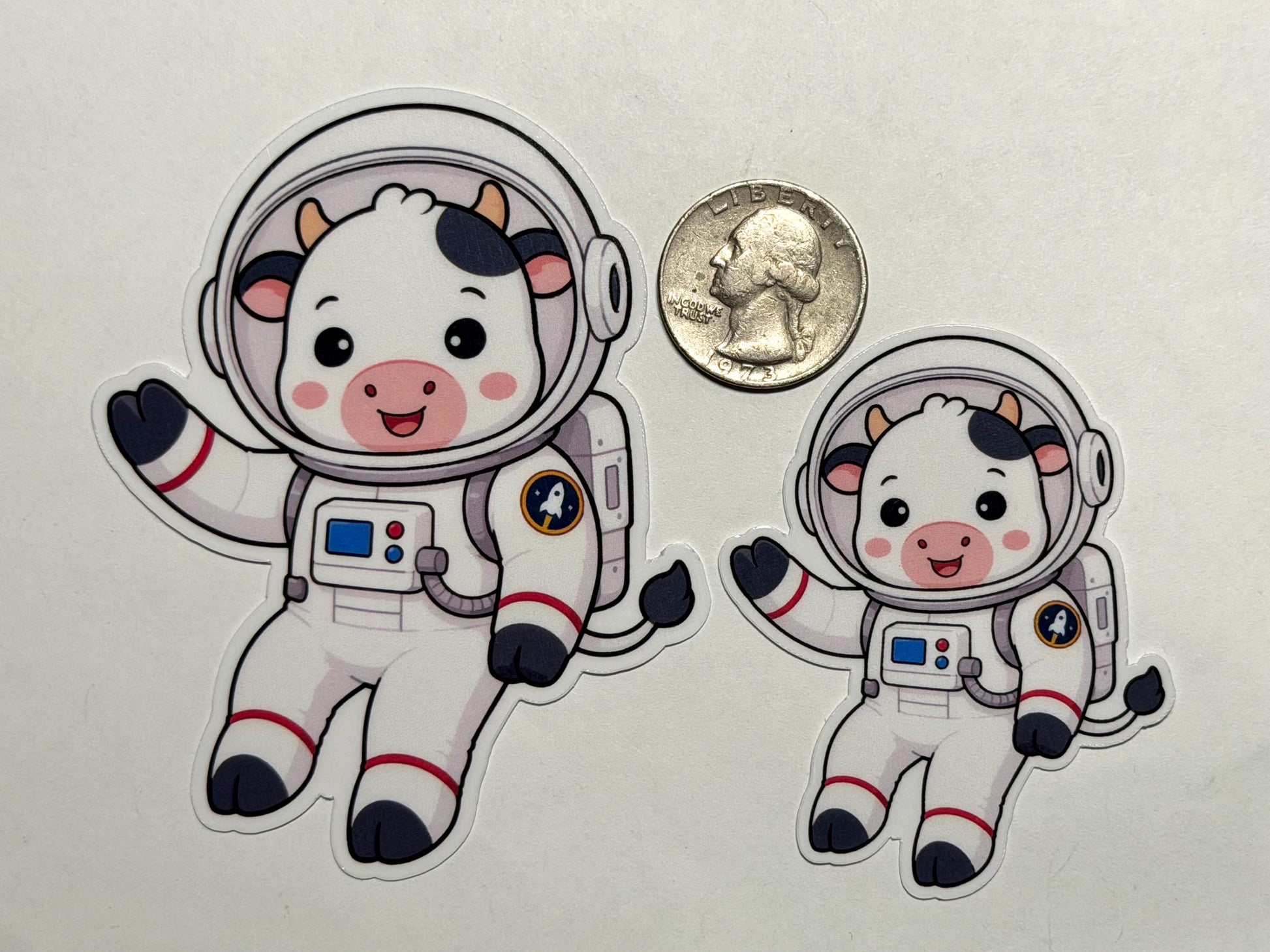 Astronaut Cow Vinyl Sticker image 2