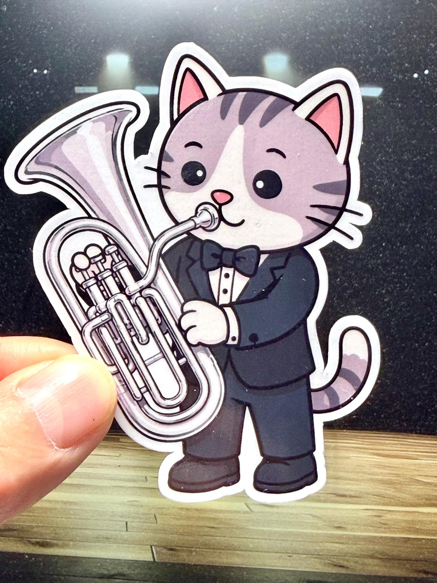 Euphonium Cat Vinyl Sticker