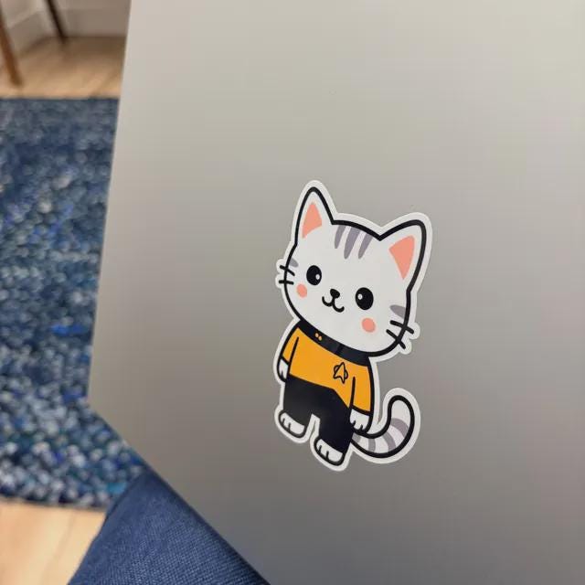 Star Cat TNG Vinyl Sticker image 3