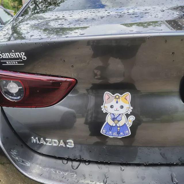 Korean Hanbok Cat Vinyl Sticker image 3